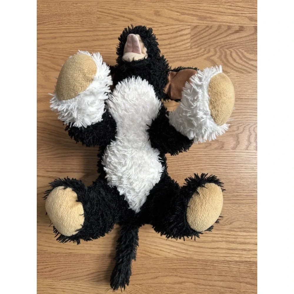 Build-A-Bear Shaggy Black White Puppy Dog Plush 16